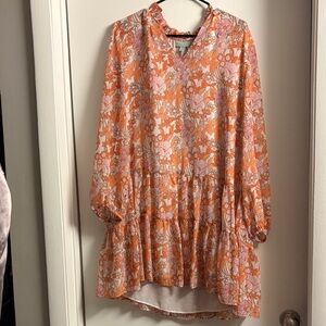 Floral Orange and Pink Women's Dress